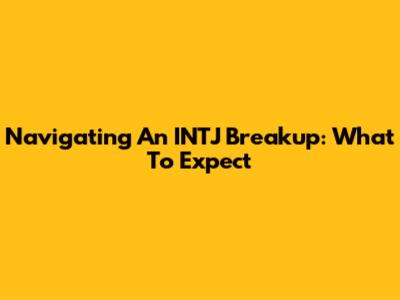 Navigating An INTJ Breakup: What To Expect
