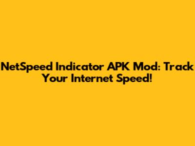 NetSpeed Indicator APK Mod: Track Your Internet Speed!