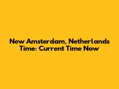 New Amsterdam, Netherlands Time: Current Time Now