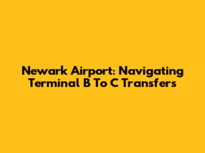Newark Airport: Navigating Terminal B To C Transfers