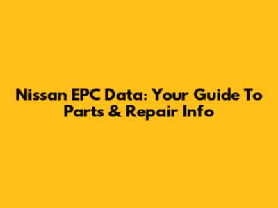 Nissan EPC Data: Your Guide To Parts & Repair Info