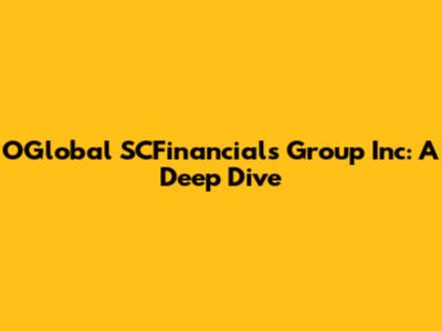 OGlobal SCFinancials Group Inc: A Deep Dive