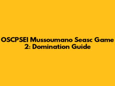 OSCPSEI Mussoumano Seasc Game 2: Domination Guide