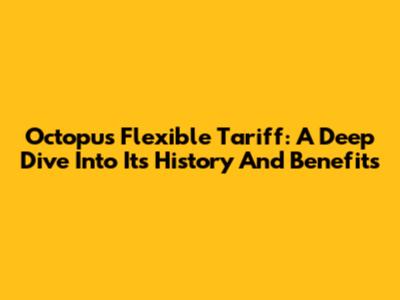 Octopus Flexible Tariff: A Deep Dive Into Its History And Benefits