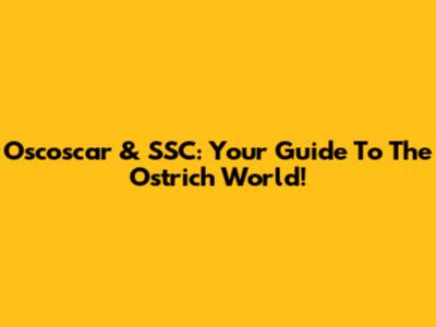 Oscoscar & SSC: Your Guide To The Ostrich World!