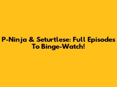 P-Ninja & Seturtlese: Full Episodes To Binge-Watch!
