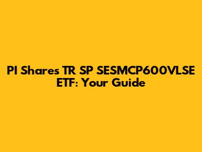 PI Shares TR SP SESMCP600VLSE ETF: Your Guide