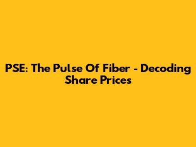 PSE: The Pulse Of Fiber - Decoding Share Prices
