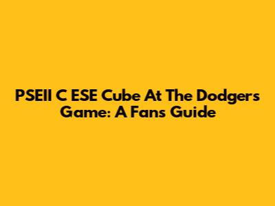PSEII C ESE Cube At The Dodgers Game: A Fan's Guide