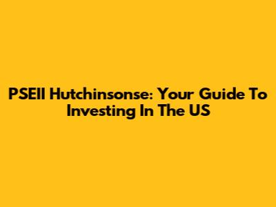 PSEII Hutchinsonse: Your Guide To Investing In The US