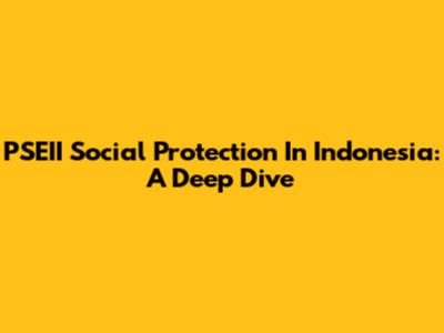 PSEII Social Protection In Indonesia: A Deep Dive