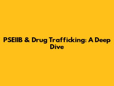 PSEIIB & Drug Trafficking: A Deep Dive