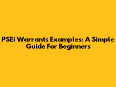 PSEi Warrants Examples: A Simple Guide For Beginners