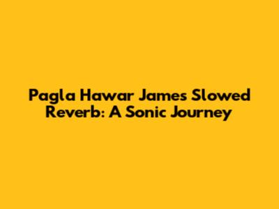 Pagla Hawar James Slowed Reverb: A Sonic Journey