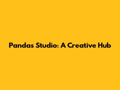 Panda's Studio: A Creative Hub
