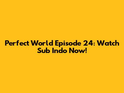 Perfect World Episode 24: Watch Sub Indo Now!