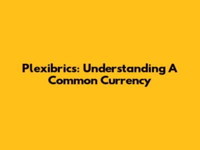 Plexibrics: Understanding A Common Currency