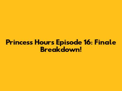 Princess Hours Episode 16: Finale Breakdown!