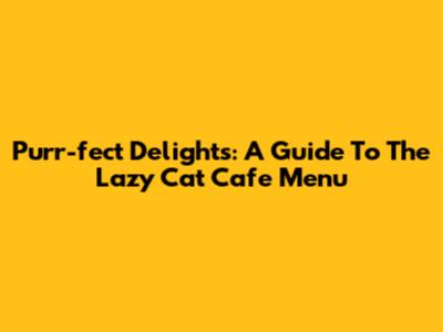 Purr-fect Delights: A Guide To The Lazy Cat Cafe Menu