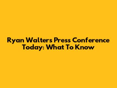 Ryan Walters Press Conference Today: What To Know