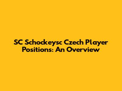 SC Schockeysc Czech Player Positions: An Overview