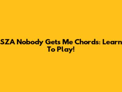SZA Nobody Gets Me Chords: Learn To Play!
