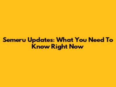 Semeru Updates: What You Need To Know Right Now