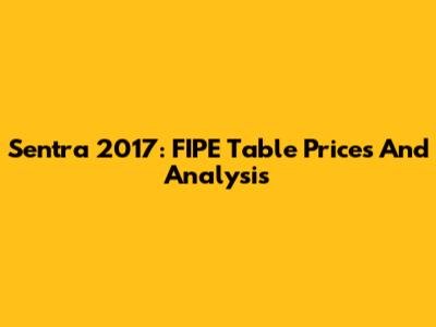 Sentra 2017: FIPE Table Prices And Analysis