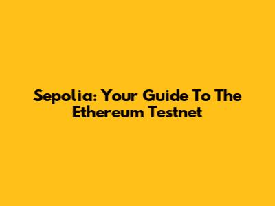 Sepolia: Your Guide To The Ethereum Testnet