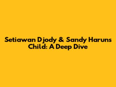 Setiawan Djody & Sandy Harun's Child: A Deep Dive