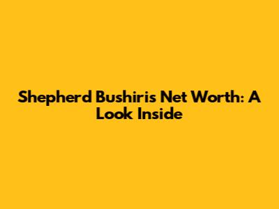 Shepherd Bushiri's Net Worth: A Look Inside