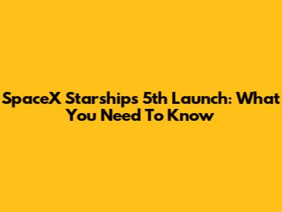 SpaceX Starship's 5th Launch: What You Need To Know