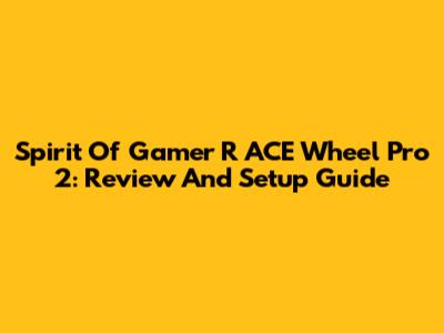 Spirit Of Gamer R ACE Wheel Pro 2: Review And Setup Guide