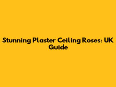 Stunning Plaster Ceiling Roses: UK Guide