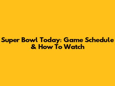 Super Bowl Today: Game Schedule & How To Watch
