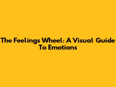 The Feelings Wheel: A Visual Guide To Emotions