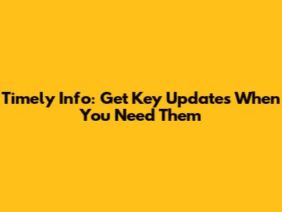 Timely Info: Get Key Updates When You Need Them
