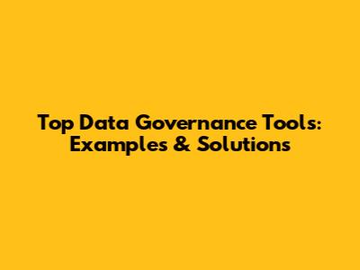Top Data Governance Tools: Examples & Solutions