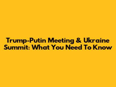 Trump-Putin Meeting & Ukraine Summit: What You Need To Know