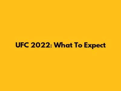UFC 2022: What To Expect