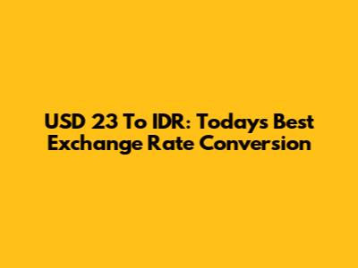USD 23 To IDR: Today's Best Exchange Rate Conversion