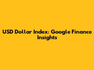 USD Dollar Index: Google Finance Insights