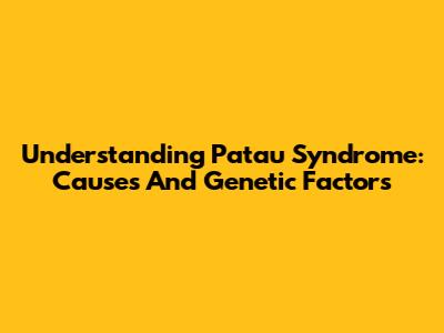 Understanding Patau Syndrome: Causes And Genetic Factors