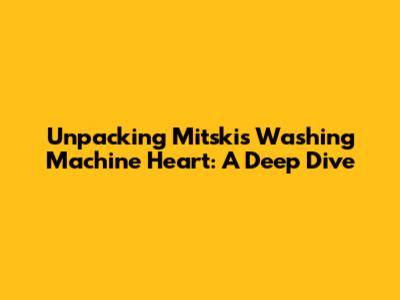 Unpacking Mitski's 'Washing Machine Heart': A Deep Dive