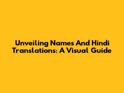 Unveiling Names And Hindi Translations: A Visual Guide