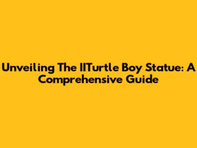 Unveiling The IITurtle Boy Statue: A Comprehensive Guide
