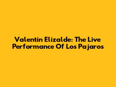 Valentin Elizalde: The Live Performance Of Los Pajaros