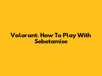 Valorant: How To Play With Sebotamise