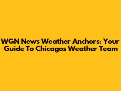 WGN News Weather Anchors: Your Guide To Chicago's Weather Team