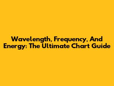 Wavelength, Frequency, And Energy: The Ultimate Chart Guide
